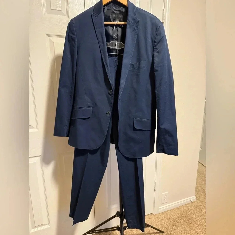 Men’s Blue Suit Set Slim Fit Inc International Concepts: Med jacket 33/32 pants